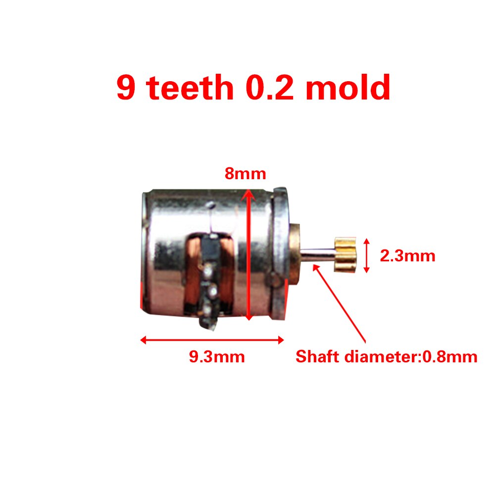 10PCS DIY Mini 8mm 2-phase 4-wire Stepper Motor Miniature Stepper with 9 Teeth Gear