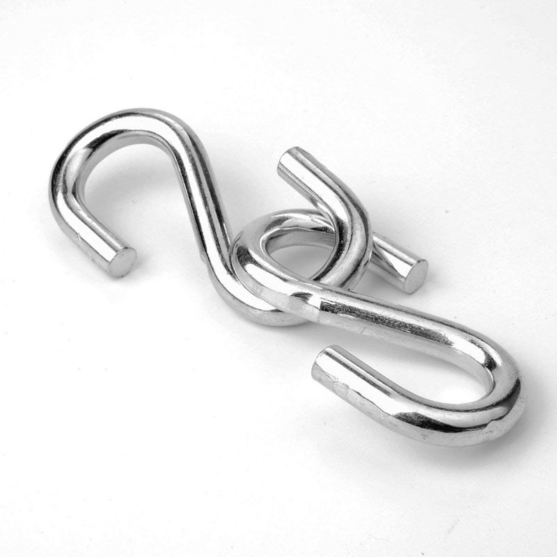Heavy Duty S Hooks Ultra Thick Hammock S Shaped Hooks Galvanized Utility Hanger, Pack of 2