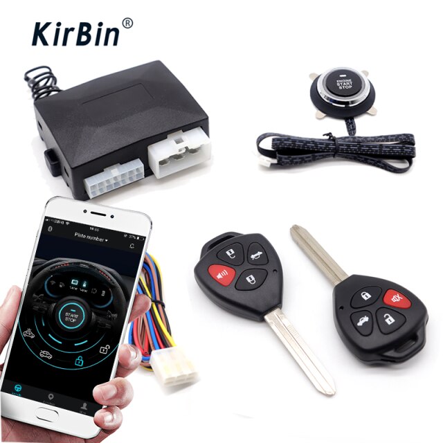 KirBin Car Ignition System With Security Protection,Car Central Locking And Remote Control,Start For Car With Start Stop Button: K2