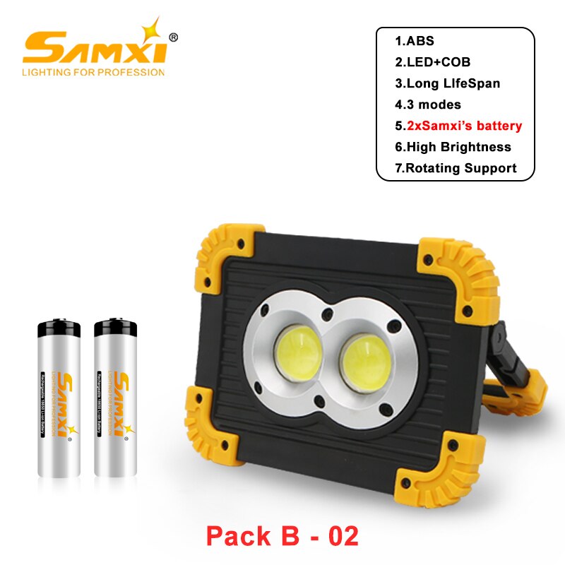 Batería portátil Spotlig 18650 con linterna LED recargable como banco de energía equipo de Camping para lámpara de Camping linterna al aire libre: Pack B 02