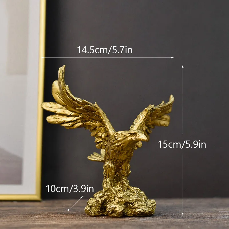 Golden Eagle Resin Ornaments Statue Golden Eagle Sculpture Modern Home Office Figurine Decor Desktop Decoration: Light Grey