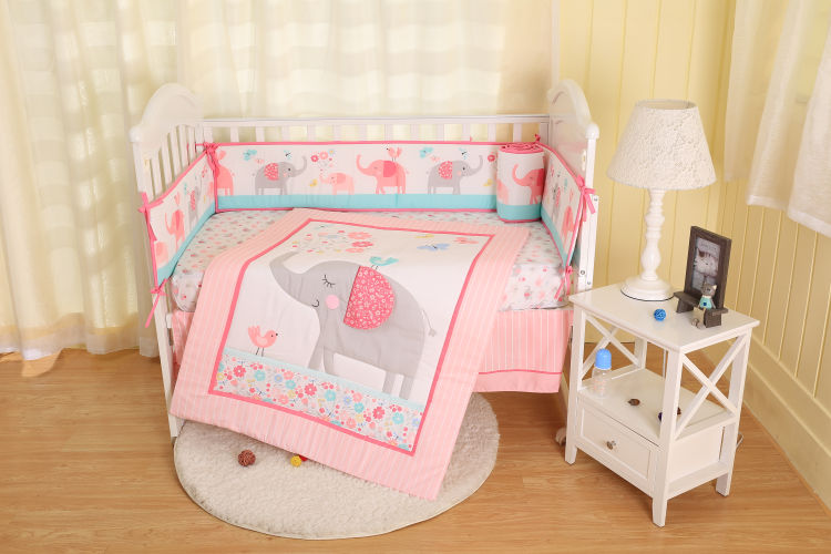 Baby sengetøj sæt tegneserie dyr tæpper krybbe ark krybbe nederdel krybbe kofanger simplebaby sengetøj sæt