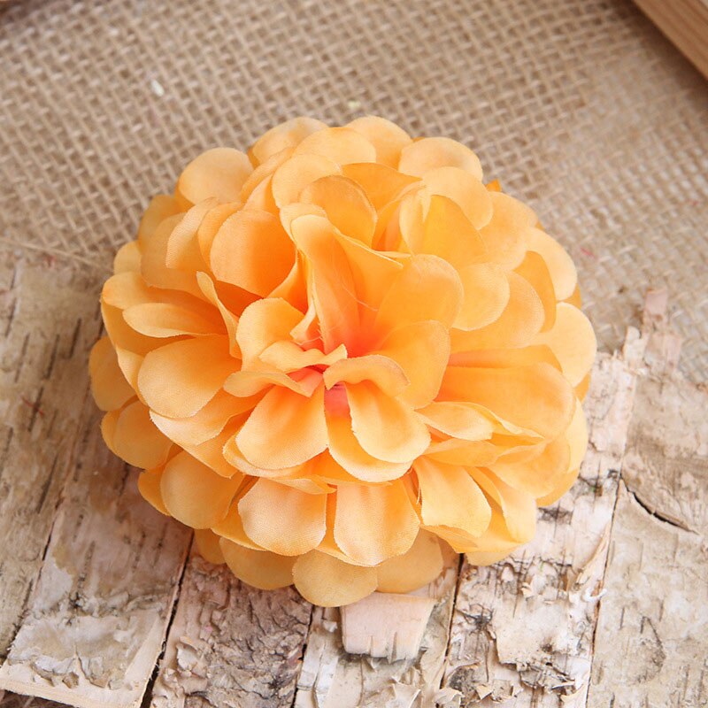 Grosse boule de marguerite 3 pièces 10cm | Fausse fleur artificielle de , fleur pour mur de maison et mariage, bricolage de décoration d'arrière-plan manuel: orange