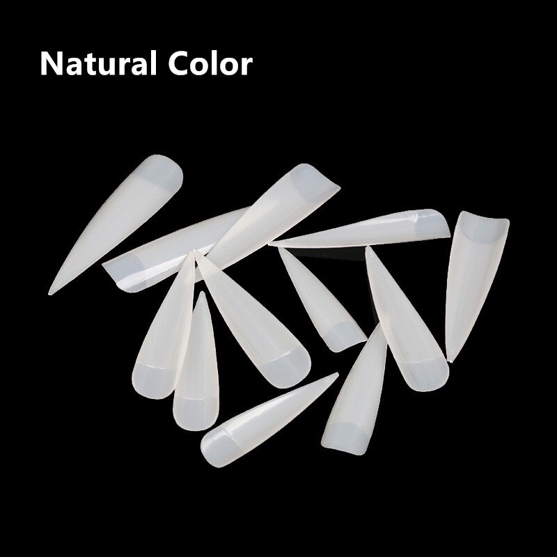 12 Stuks Lange Half Valse Nagels Stiletto/Vierkante Acryl Nail Art Valse Nagel Tip Stiletto Franse Nail Art Tips gereedschap