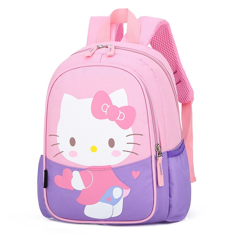 Kinderschoolrugzakken cartoon dinosaurus rugzak kinderen schouderrugzakken tas mochilas infantil: Kat -paars