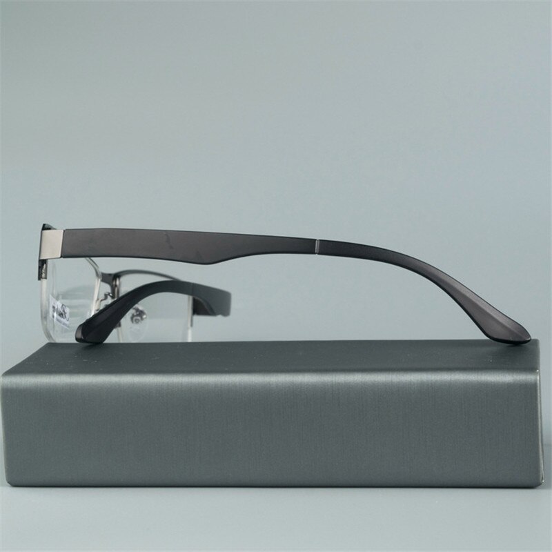Zerosun oversized brillestel herre 158mm store brede brilleglas mand semi kantløse briller til graduate nærsynethed linse