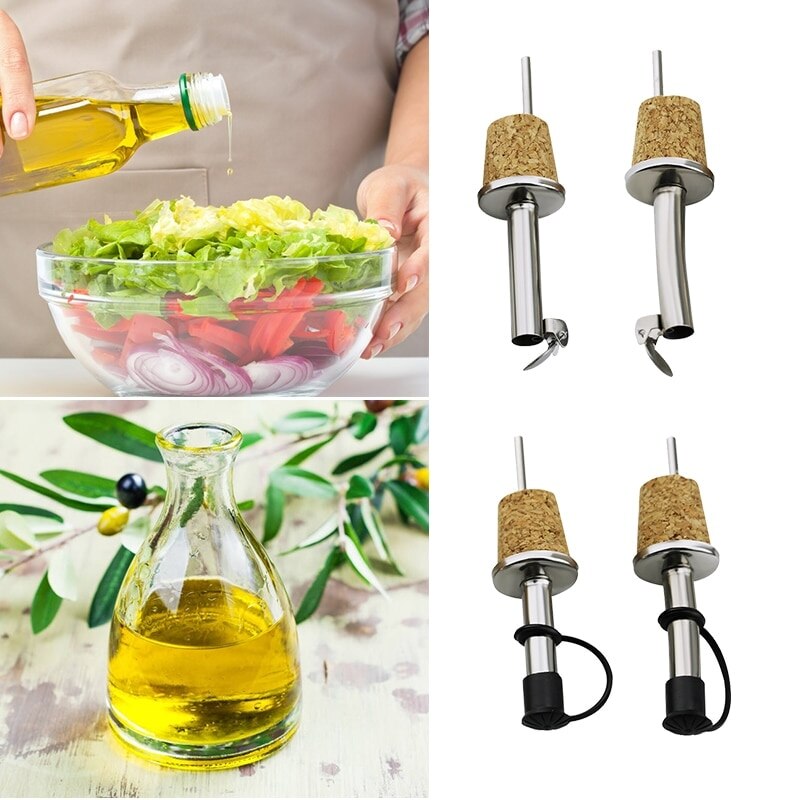 Stainless Steel Wine Pourer Dispenser Bottle Caps Liquor Spirit Free Flow Spout Stopper Kitchen Bar Tool Family Bar Preservation