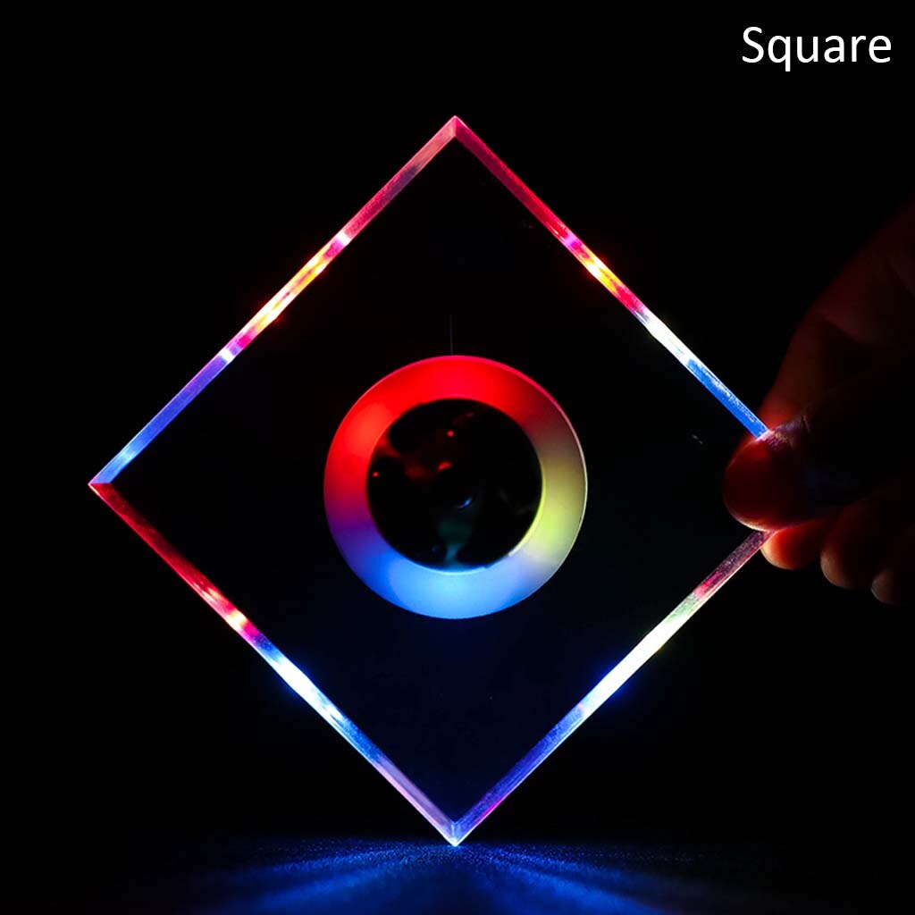 Posavasos LED acrílico ultrafino redondo, para Copa tapete, posavasos de cóctel, Flash, barra de iluminación, lámpara Base, individual, 1 ud.: Square
