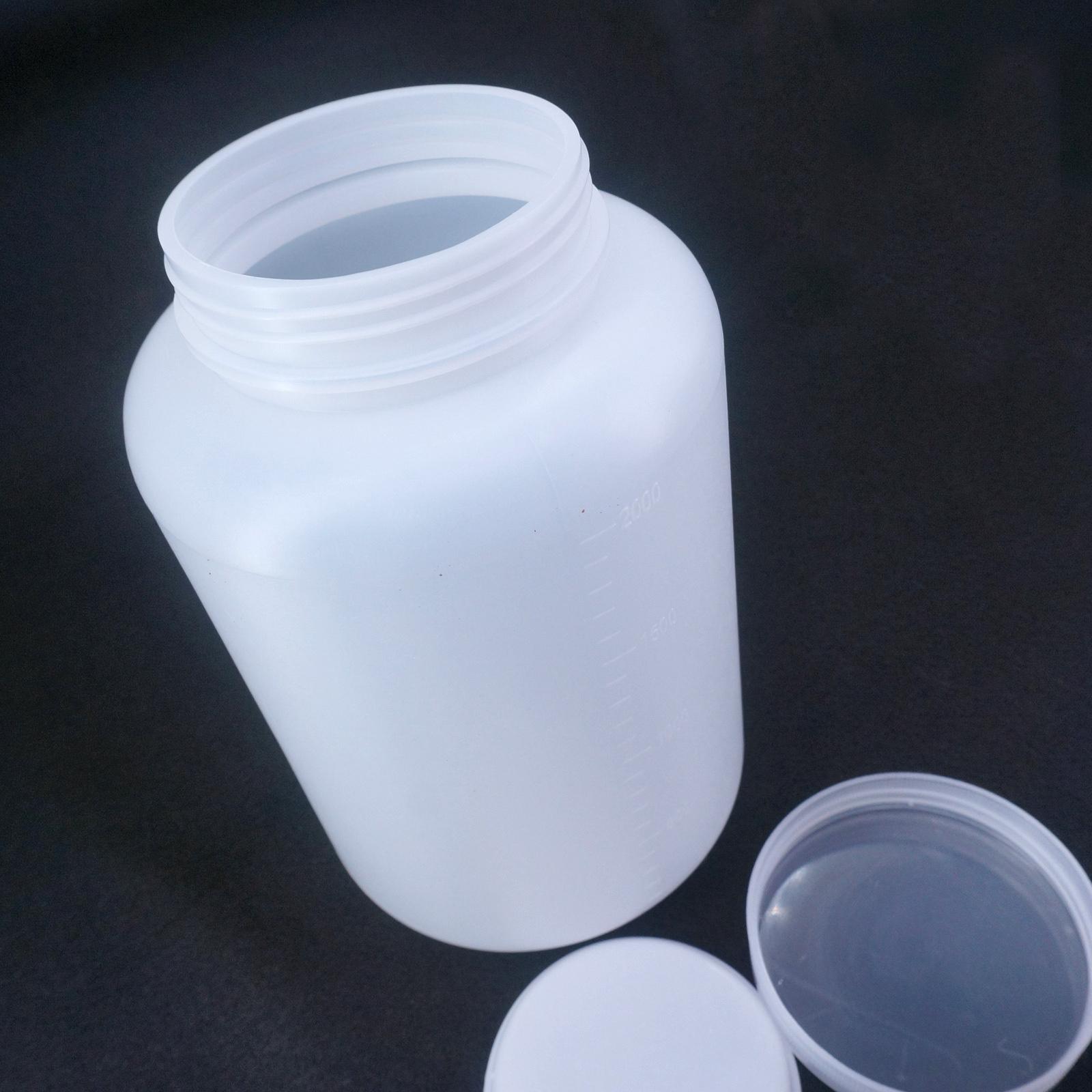 2000ML Plastic Wide Mouth Round Seal Liner Reagent Sample Bottle Graduation Height 22cm