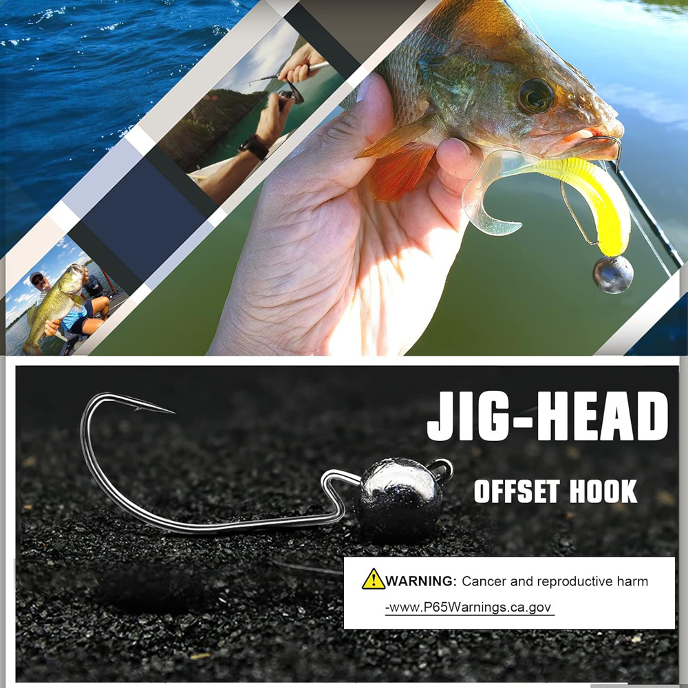 10 Pz/scatola Manovella Jig Testa Ganci Rockfish per Verme Morbido Richiamo Bass Pesce Pesca per la Pesca Buoni Merci 3.5-10g Luccio Trota Accessori