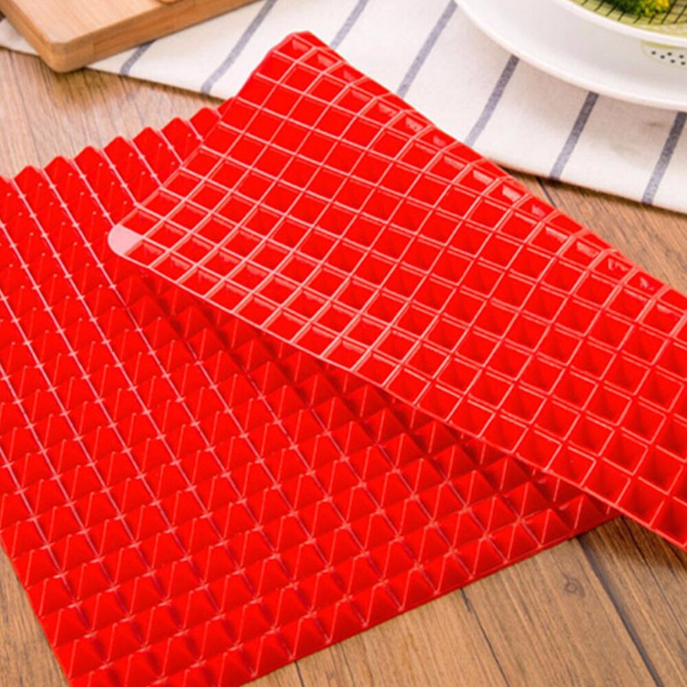 Sartén Pirámide para barbacoa de , tapetes antiadherentes de silicona para hornear, moldes para almohadillas, bandeja para horno microondas, utensilios para hornear en la cocina