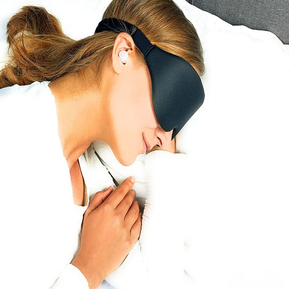 Black Eye Mask Travel Sleep Blindfold 3D Stereo Shading Sleep Eye Mask Lycra + Memory Foam Eye Masks