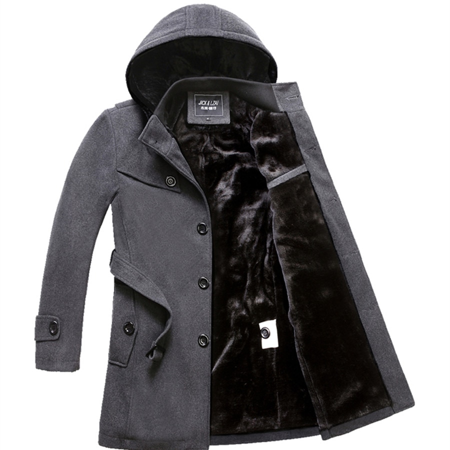 M-4XL Winter Trench Coat Men Woollen Coat Thick Men&#39;s Clothing Size 4XL Wool Jackets