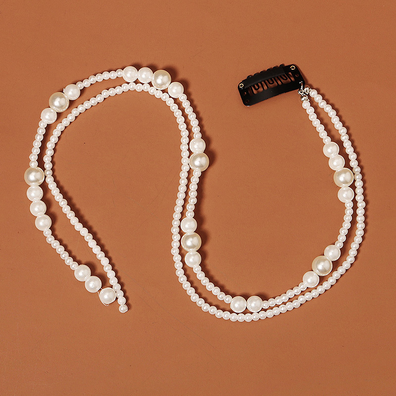 QYY moda Perła opaski dla kobiet akcesoria robić włosów ślubna opaska robić włosów ozdoba ślubna robić włosów peruki imprezowe biżuteria prezent dla druhny: Złoty kolor