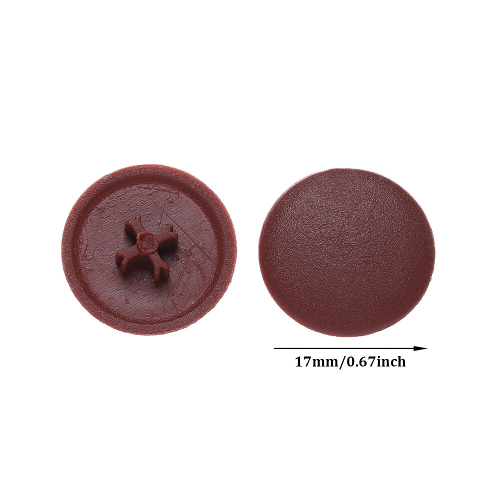 100Pcs 3 in 1 Screw Protective Cap Covers Self-Tapping 17mm Flat Phillips Screw Cap Nuts Plastic Covers Furniture Exterior Decor