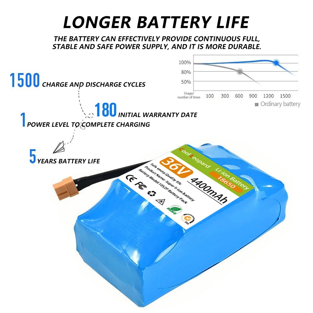 36V 6000mAh Battery Packs Lithium Ion Battery for Electric Self Balancing Scooter HoverBoard Unicycle 10S2P Battery