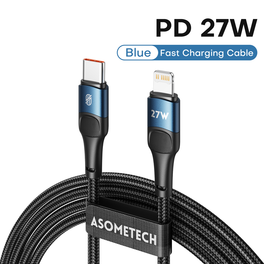 27W Pd Usb Type C Kabel Voor Iphone 14 13 12 Pro Max Mini Xs Xr X 8 Ipad macbook Snelle Oplaadkabel Type C Naar Verlichting Draad Koord: Black / 0,75 m