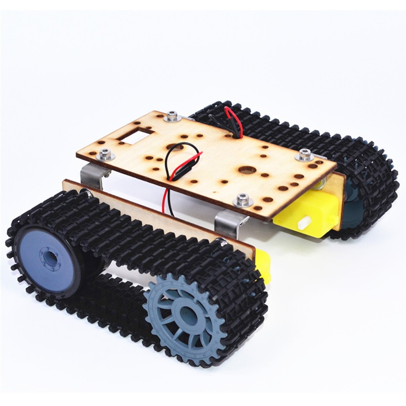 Pequeño martillo DIY de madera inteligente, tanque Robot RC con correa de oruga de plástico, Motor TT para Arduino UNO