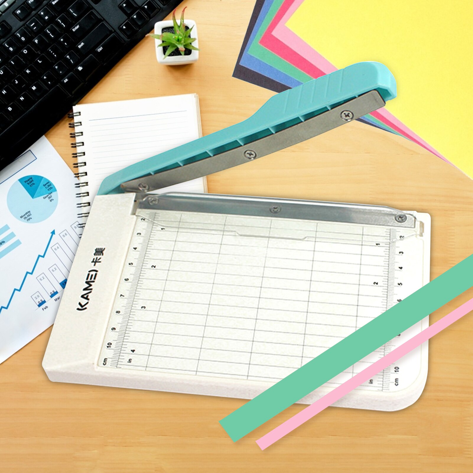 Mini Paper Trimmer Guillotine Cutter 6 Inch (152mm) Cut Length Desktop Paper Cutting Machine Security Cutter Head Side Ruler