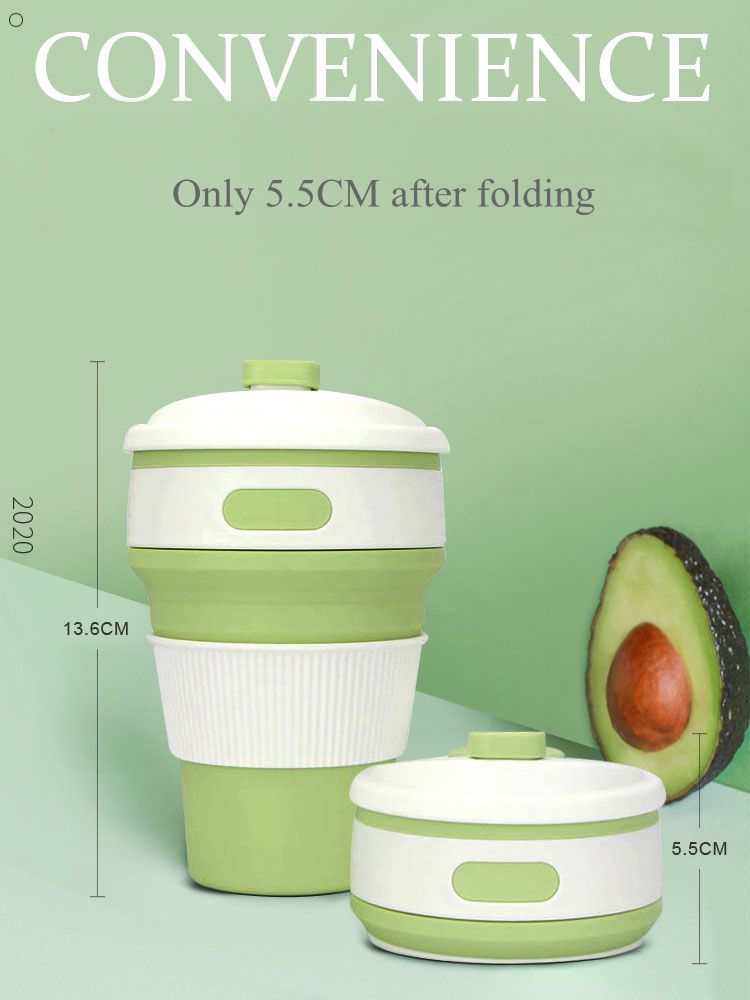 350ml kaffekrus rejser sammenklappelig silikone kop sammenklappeligt vand kopper bpa fri madvare drikkevarer krus te kaffe kopper