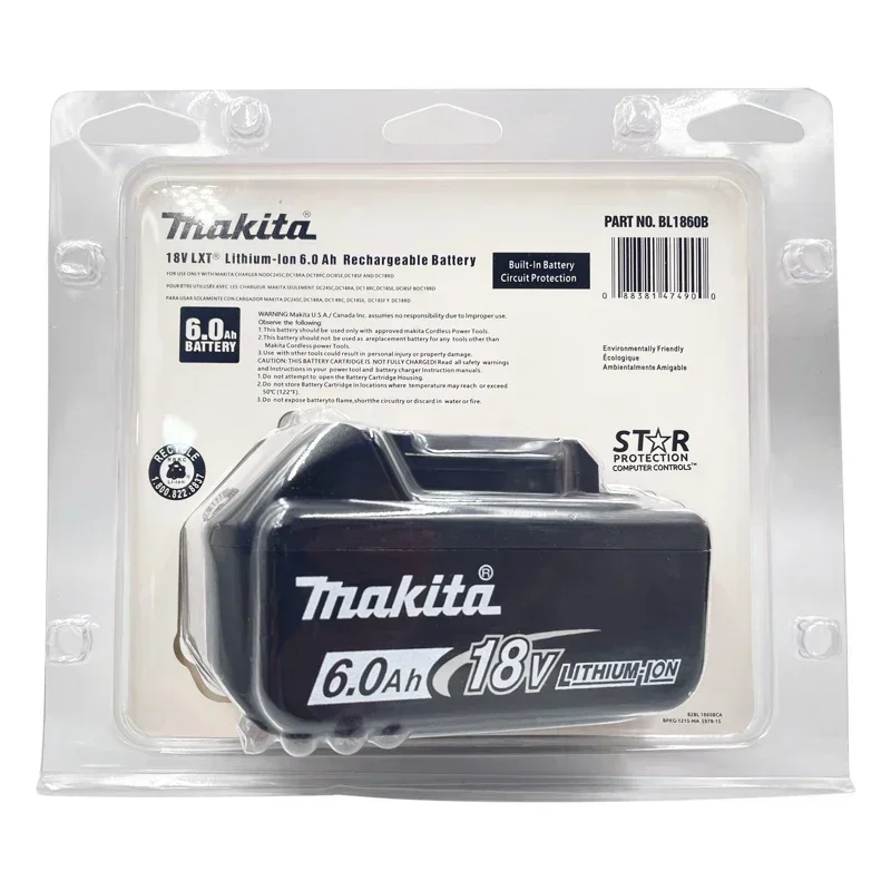 Batería Original Makita de 18V para batería de 6Ah BL1860 BL1850B BL1850 BL1840 BL1830B batería de litio de repuesto Makita