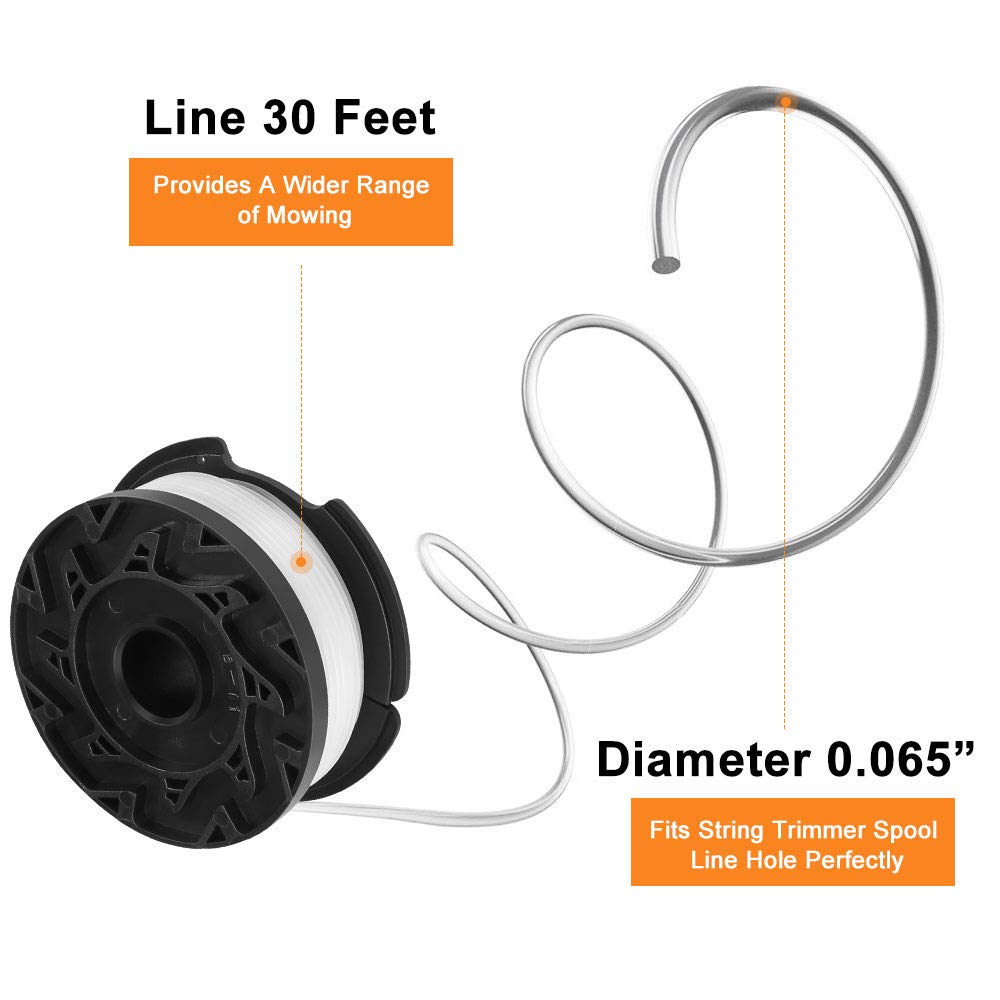 Lawn Mower Replacement Kits Grass String Trimmer Spool Line Cap Cover with Spring Auto Feed Work with AF-100 Black and Decker