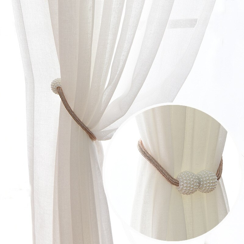 Ganchos magnéticos de perlas para cortina, soportes de cortinas, ganchos de hebilla, hebilla de bola para colgar, accesorios para cortina, decoración del hogar, 1 ud.