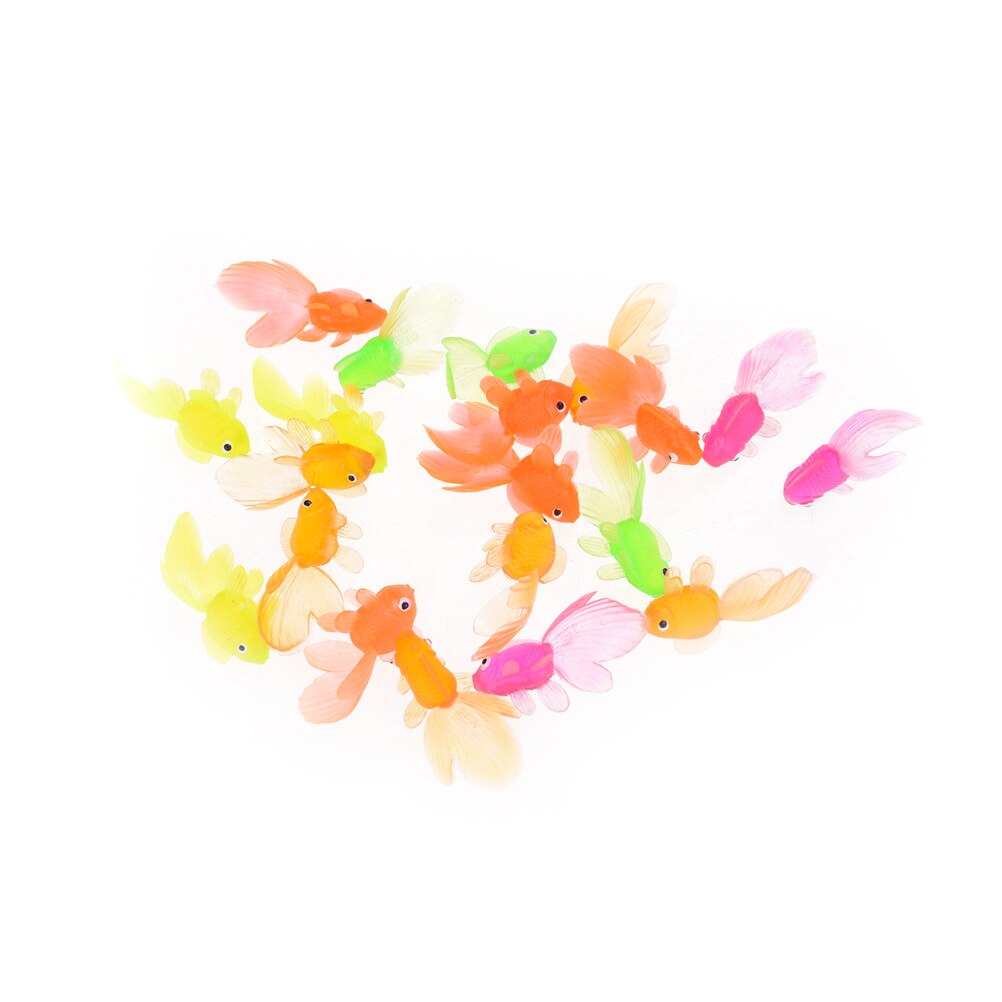 20pcs/lot 4cm Soft Rubber Gold Fish Small Goldfish Kids Toy Plastic Simulation Small Goldfish Random Color
