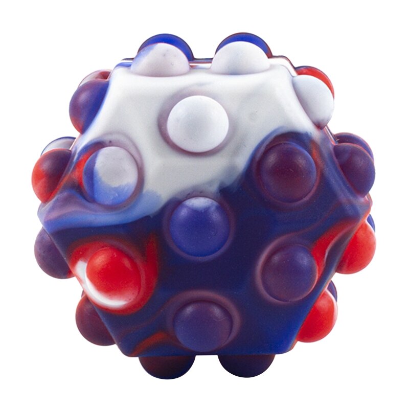 Pop Ball Fidget Toy 3D Fidget Ball Push Bubble Help People Relieve Stress Interactive Sensory Toy Non-toxic Harmless: White red blue