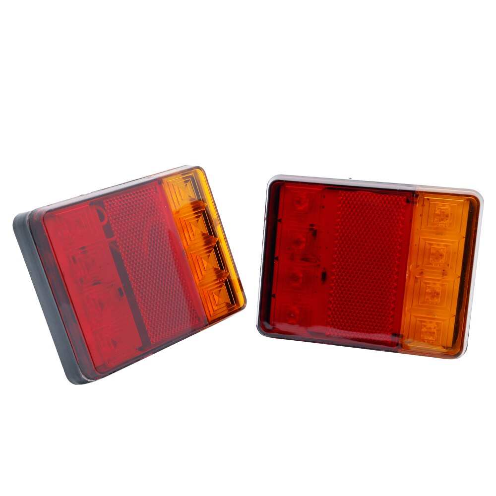 2 Stuks 24V Waterdichte 8LED Auto Achterlicht Lampen Paar Boot Achter Onderdelen Voor Trailer Caravans Ute Kampeerders truck Auto Verlichting