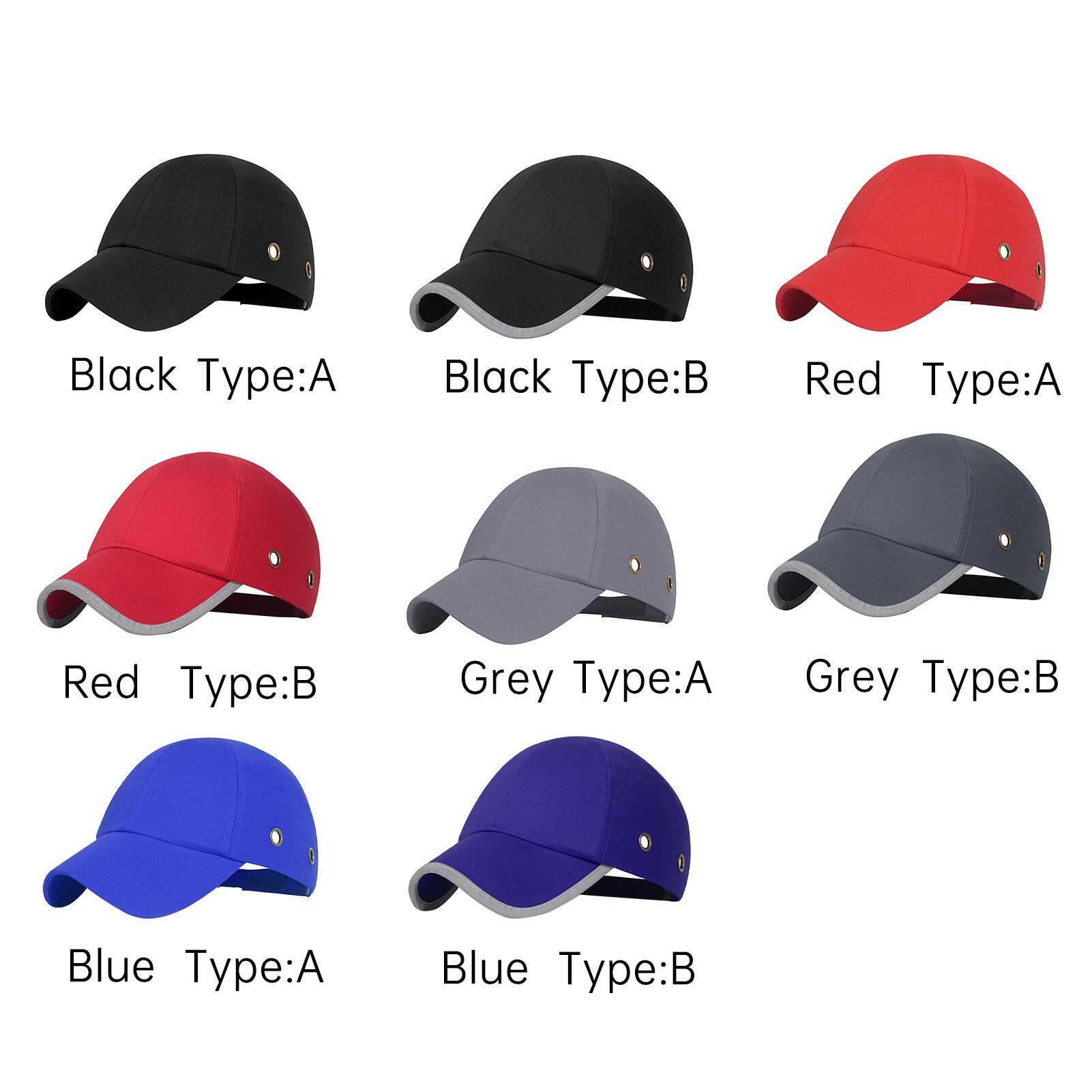 Women Men Safety Hat Head Protection Hard Outdoor Worker Breathable Baseball Bump Cap With Air Holes Durable Adjustable Buckle