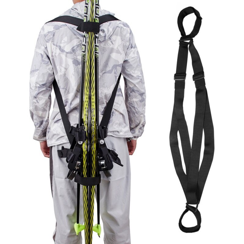 Nylon Skifahren Taschen Verstellbare Stange Schulter Hand Träger Lash Griff Riemen Porter Haken Schleife Schutz Für Ski Snowboard