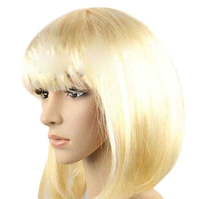 Perruque BOB cheveux courts lisses pour femmes | Frange Cosplay, 13 couleurs, pour fête, spectacle sur scène, fournitures de fête,: J