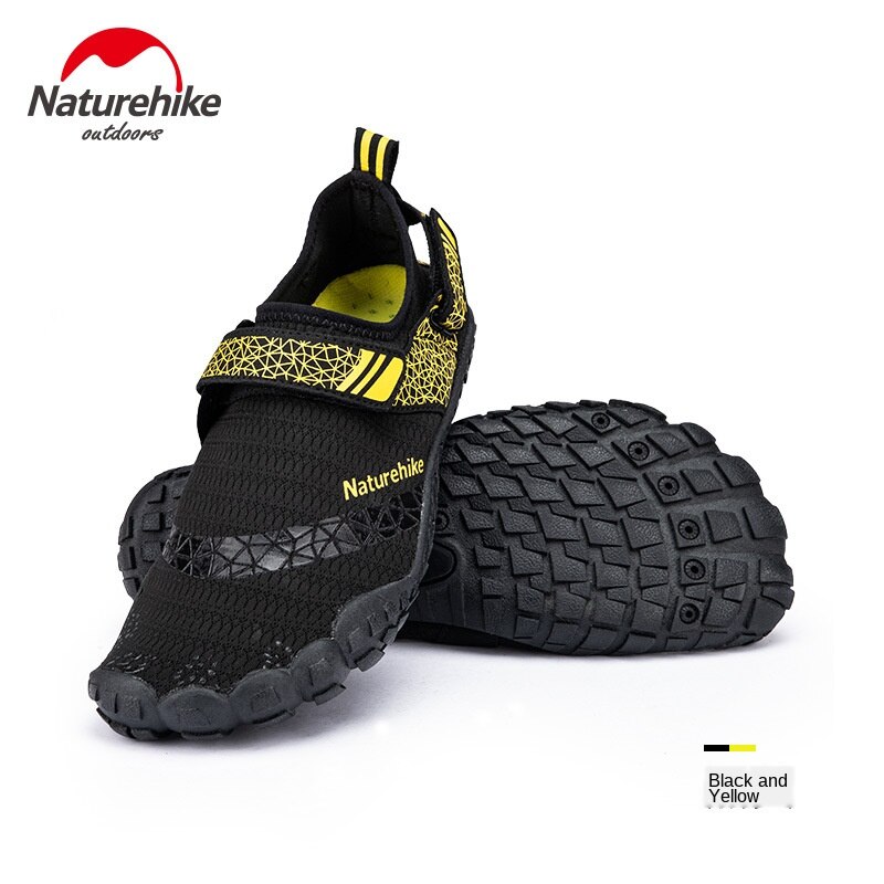 Naturehike gummisåle vadesko sklisikre menn kvinner myke sko dykkestøvler strandsokker sko svømmesko  nh20 fs 022: Svart gul / M  39 40