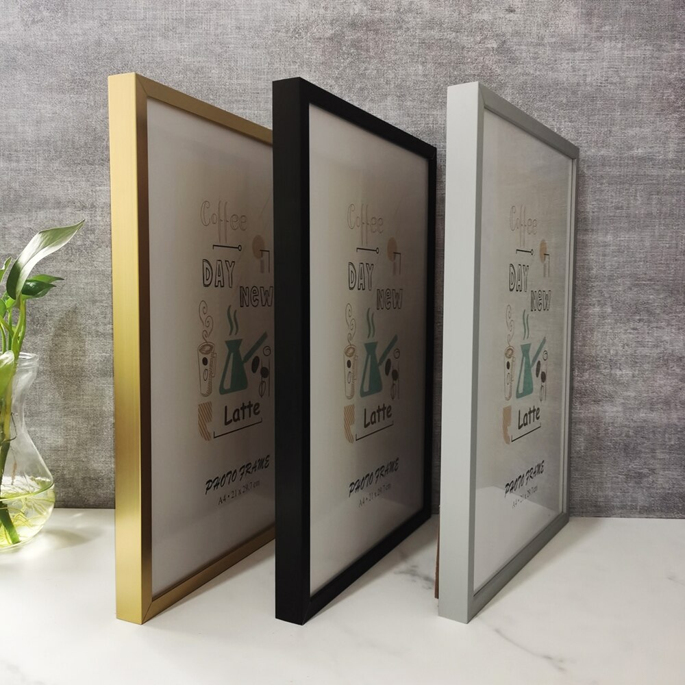 Aluminum Picture Frames For Pictures Metal Photo Frame For Wall Hanging With Plexiglass Poster Certificate Frame Photo Decor