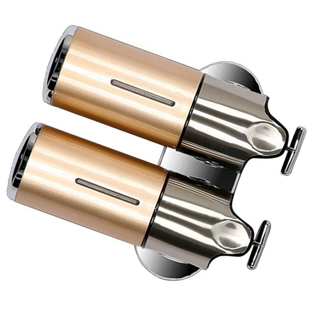 500ml Double-Head Liquid Soap Dispenser Wall Mount Manual Soap Dispenser for Hotel Bathroom