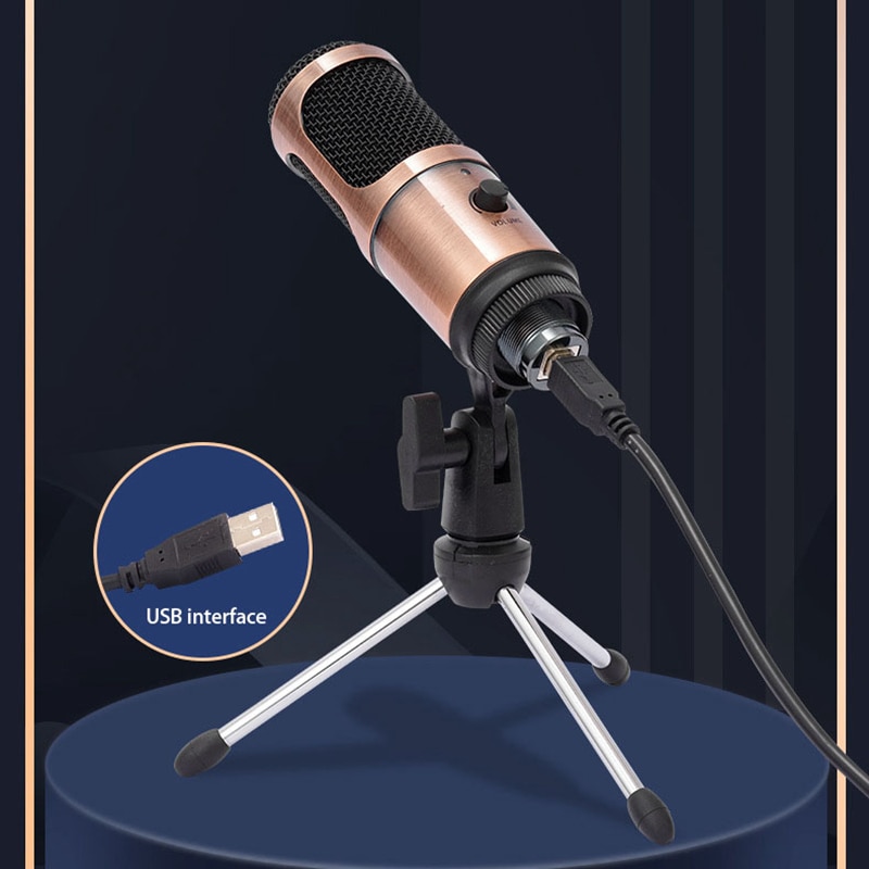 USB Condenser Microphone Computer Microphone with Volume Adjusting Microphone For PC Laptop MAC