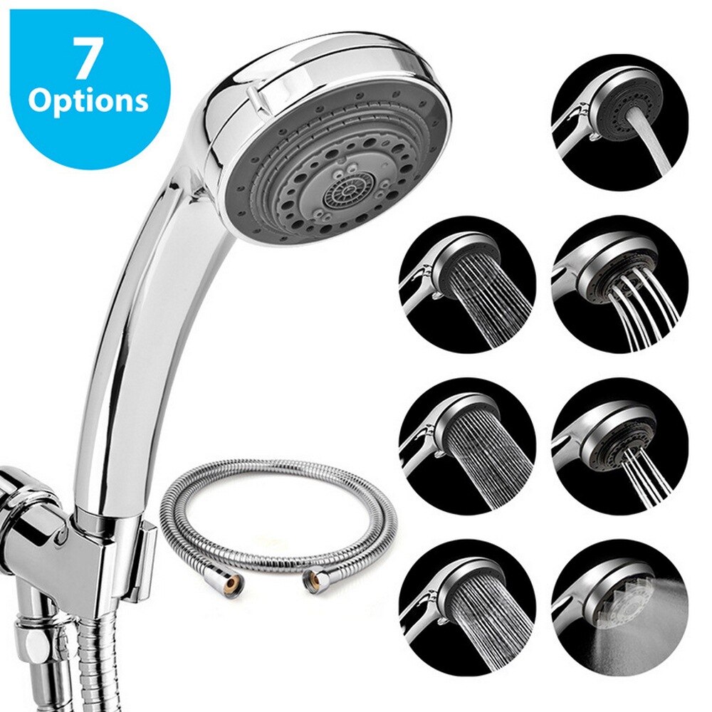 Shower Head 7 Modes Bath Shower Adjustable Jetting Shower Head High Pressure Saving Water Bathroom Pressurized Shower SPA Nozzle