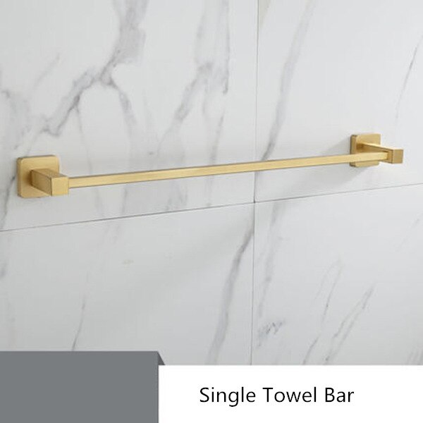 Set de accesorios de baño estante de baño para Oro pulido, toallero, soporte de papel para colgar toallas, soporte para escobillas de baño, accesorios de baño: single towel bar