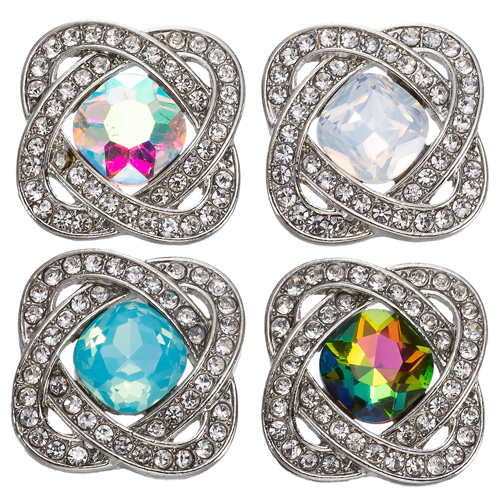 20 pçs quatro cores metal snap button jóias 18mm botões snap ajuste snap sracelet pulseiras botão jóias