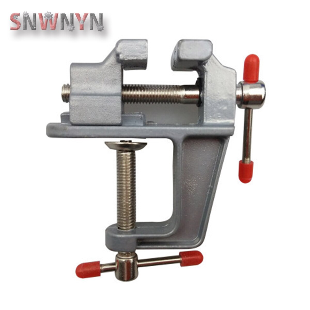Mini Table Vise Aluminum Alloy Clamp-On Bench Vice Swivel Lock Clamp Vice Muliti-Funcational Craft Hobby Home Tool Accessories