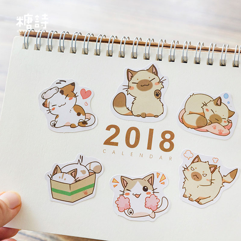 45 sztuk/pudło moje niegrzeczne koty Kawaii Mini papierowa naklejka Diy pamiętnik Album dekoracje do scrapbookingu szkolne naklejki papiernicze