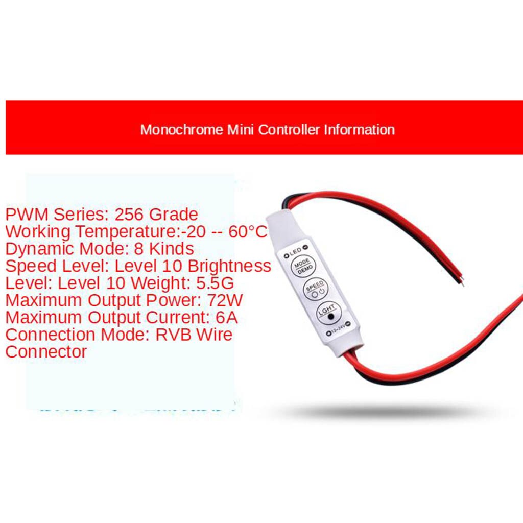 Inline LED Dimmer Controller Smart Dimmer Switch Switch ON/Off LED DC12V-24V