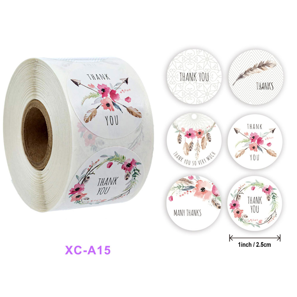 500pcs Order Sealing Sticker Labels With Thank You Love For Hand Make Business Take Out Food Xmas Year Decoration