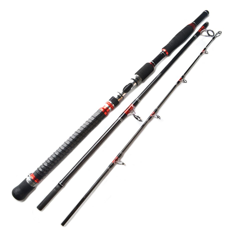 TOMA Lure Weight 70-250g Sea Boat Jigging Fishing Rod 1.8M 1.95M 2.1M 3 Sections Carbon Fiber Saltwater Spinning Fishing Rod: 2.1m