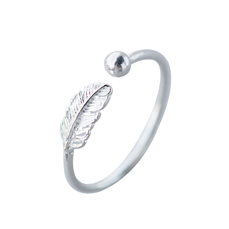 JIANERY 925 Sterling Silver Feather Rings For Women Wedding Ring Solid Silver Jewelry Anel