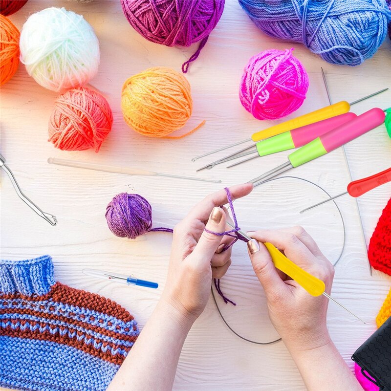 Miusie 8 stk/sæt plastik og træ hårvævning hæklenåle dreading låsekroge dreadlock håndværksværktøj