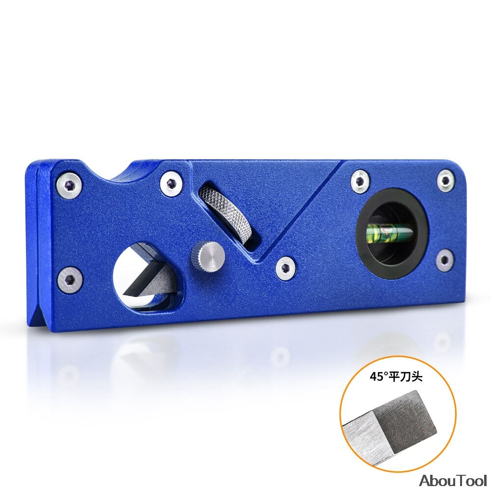 Edge Corner Planer 45 Degree Bevel Planer Chamfering Trimming Hand Planer Woodworking DIY Tool with Cutter head Woodworking Kits: blue with 1 head