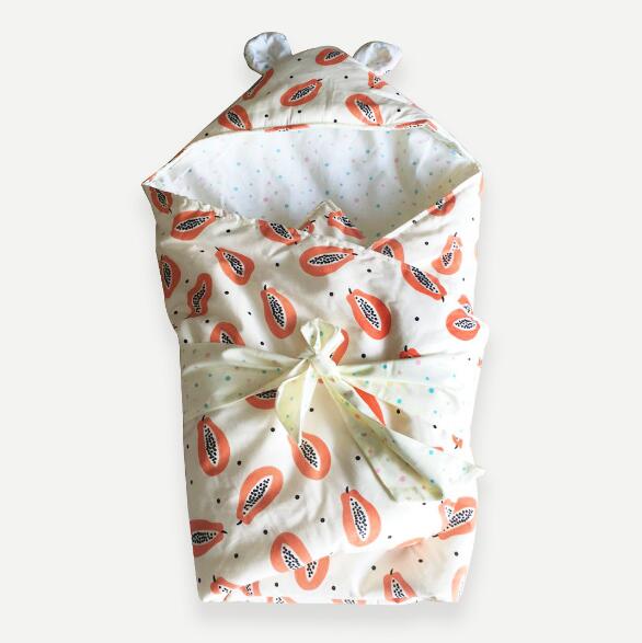 Zachte Baby Baby Hooded Deken Dikker Katoen Inbakeren Wrap Deken Sleepsack Afdrukken Winter Warm Houden BMT047: BMT047A