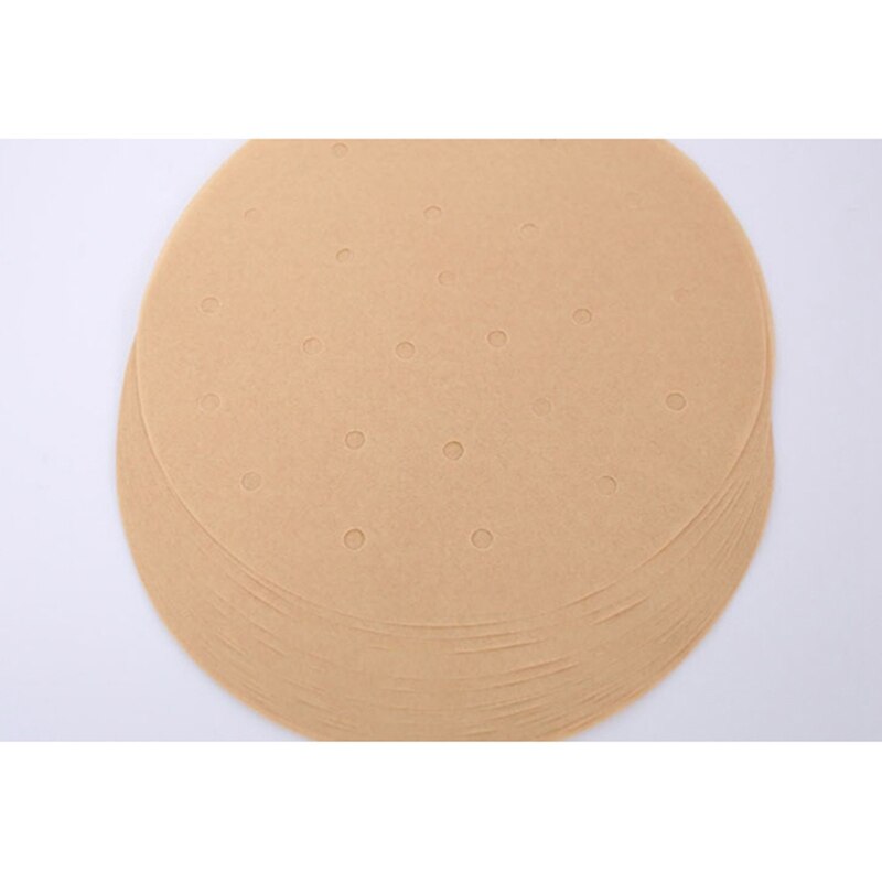 Practical Air Fryer Parchment Paper, Set of 100, 7.5 Inch Ronde Air Fryer Liners/Bamboo Steaming Paper for Air Fryer, Steaming B